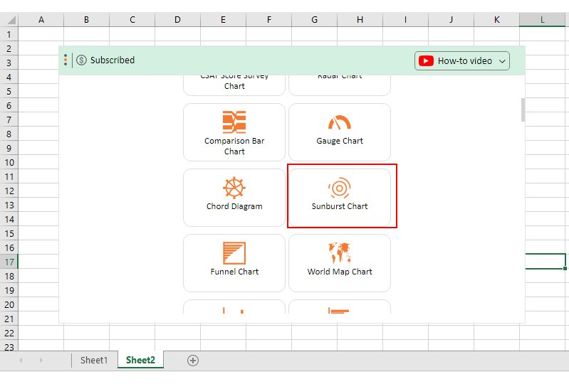 如何在 Excel 中制作旭日形图